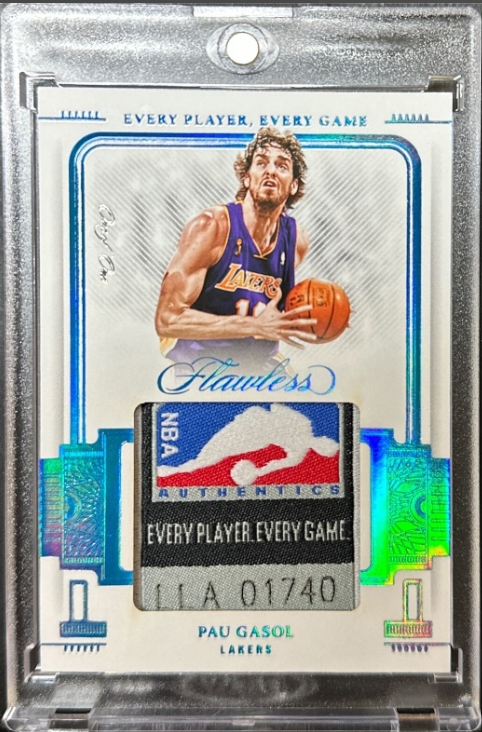 2021-22 Flawless Pau Gasol Platinum Every Player GU Laundry Tag Patch