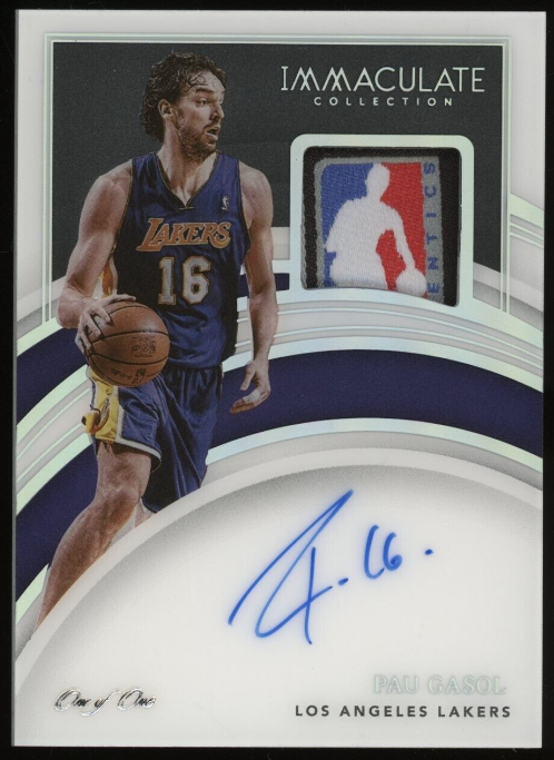 2021-22 Immaculate Acetate Pau Gasol NBA LOGOMAN Tag Patch AUTO 1/1 Rookie Card