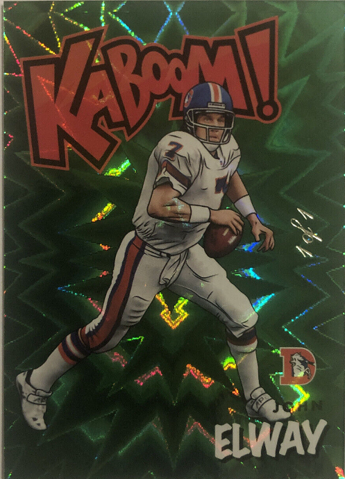 2021 Panini Absolute Football John Elway 1/1 Green KABOOM Rookie Card