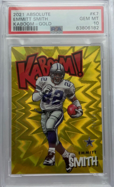 2021 Panini Absolute Gold Kaboom! Emmitt Smith Rookie Card