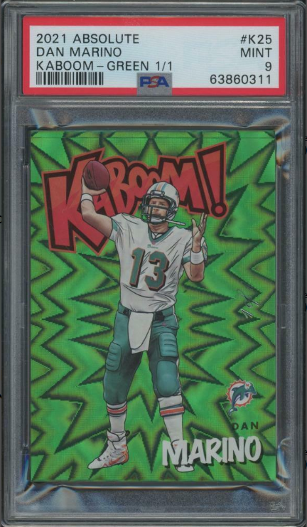 2021 Panini Absolute Kaboom Green Dan Marino 1/1 One of One Rookie Card