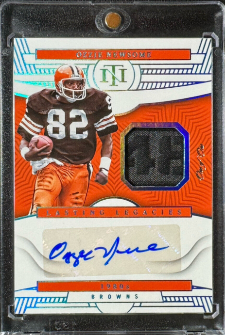 2022 National Treasures Ozzie Newsome Nike Patch Auto Rookie Card