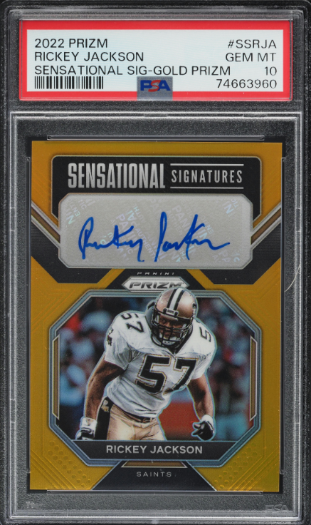 2022 Panini Prizm Sensational Gold Rickey Jackson AUTO Rookie Card