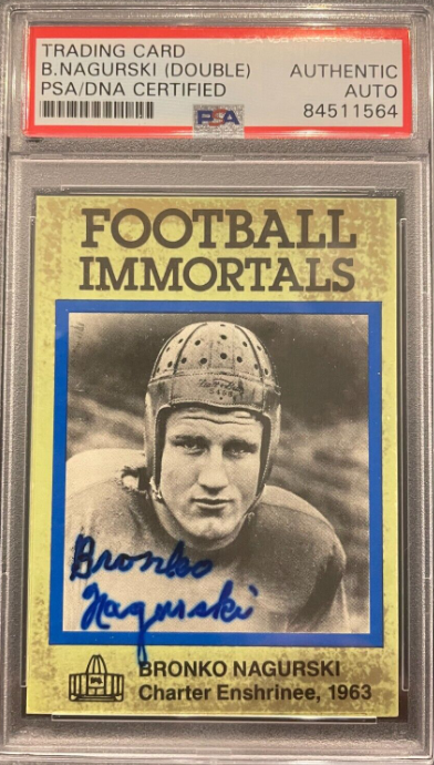 Bronko Nagurski Signed 1985 Football Immortals Card Bears Football Rookie Card