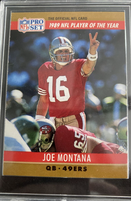 Joe Montana 1990 Pro Set Printing Error Rookie Card