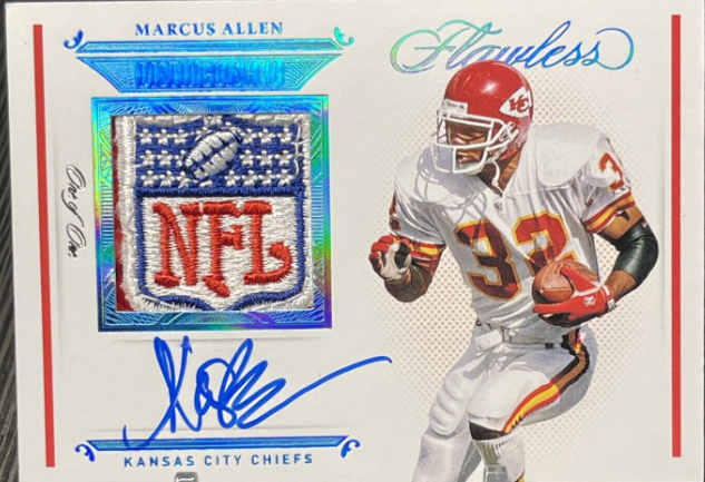 Marcus Allen 2021 Flawless NFL Shield-True One of One-Platinum 1/1 Rookie Card