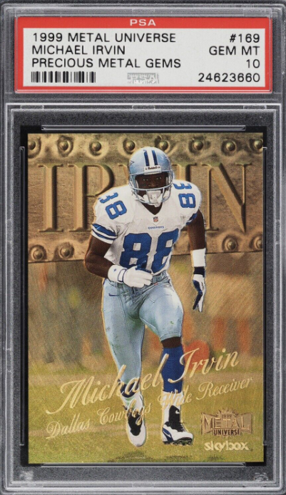 Michael Irvin 1999 Metal Universe Precious Metal Rookie Card