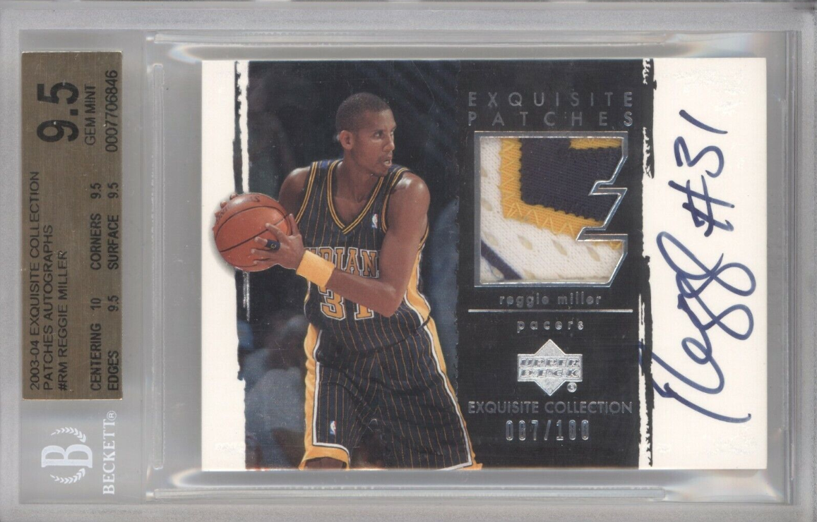 Reggie Miller 2003-04 Upper Deck Exquisite Patches Autographs Rookie Card