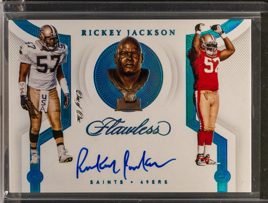 Rickey Jackson 2021 Flawless Cantonbound Hall of Fame Platinum Auto Rookie Card