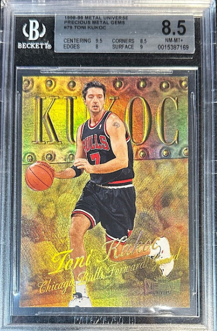 Toni Kukoc 1998-99 Metal Universe Precious Gems Pmg Bulls Hof Rookie Card