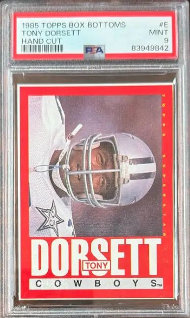 Tony Dorsett 1985 Topps Box Bottom Rookie Card