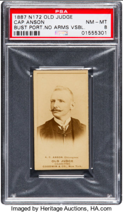 1887 N172 Old Judge Cap Anson Rookie Card