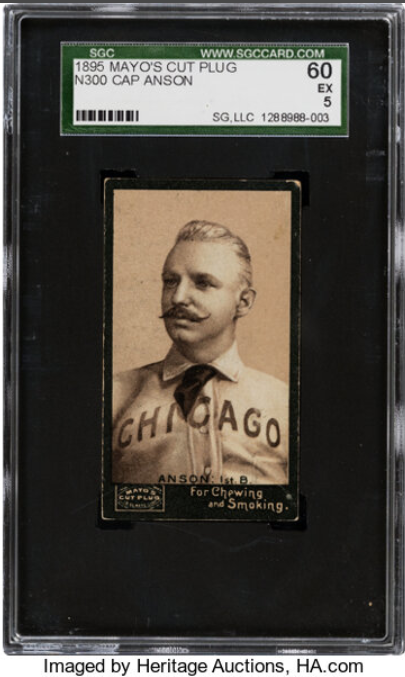 1895 N300 Mayo's Cut Plug Cap Anson Rookie Card