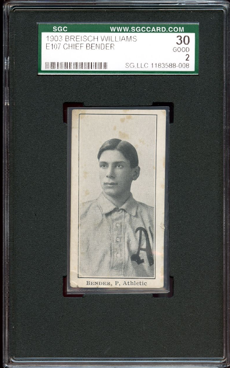 1903 Breisch Williams E107 Chief Bender Rookie Card