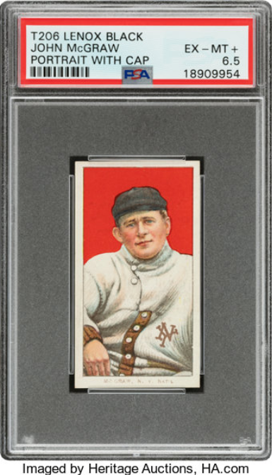 1909-11 T206 Lenox-Black John McGraw Rookie Card