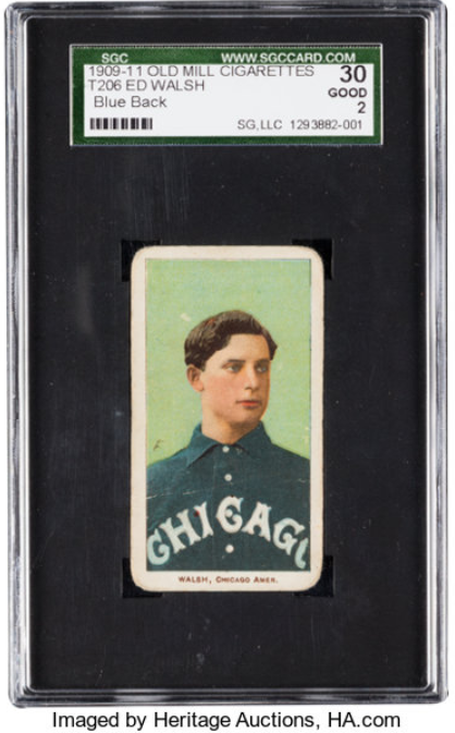 1909-11 T206 Old Mill Ed Walsh Rookie Card