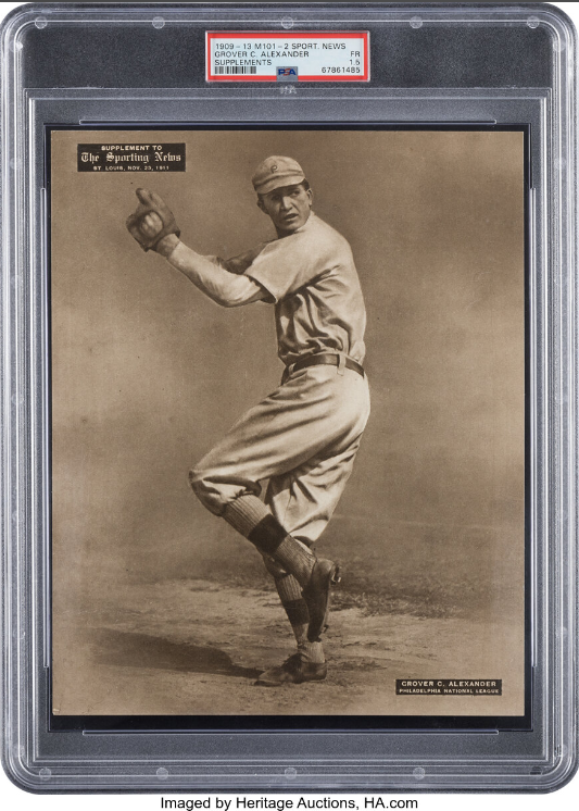 1909-13 M101-2 Sporting News Supplements Grover Cleveland Alexander Rookie Card