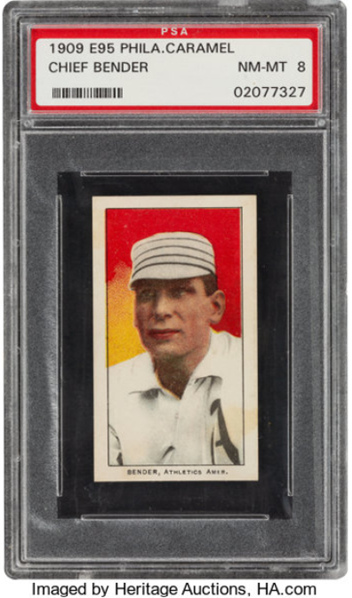 1909 E95 Philadelphia Caramel Chief Bender Rookie Card