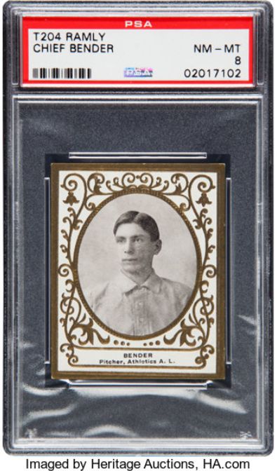 1909 T204 Ramly Chief Bender Rookie Card