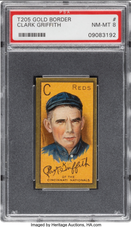 1911 T205 Gold Border Clark Griffith Rookie Card