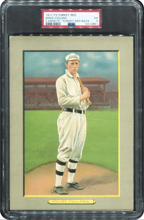 1911 T3 Turkey Red Cabinets Eddie Collins Turkey Red Back Rookie Card