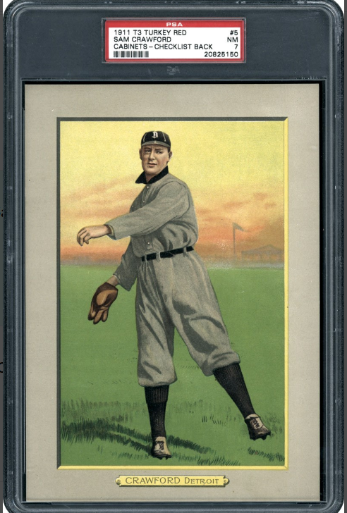 1911 T3 Turkey Red Sam Crawford Rookie Card