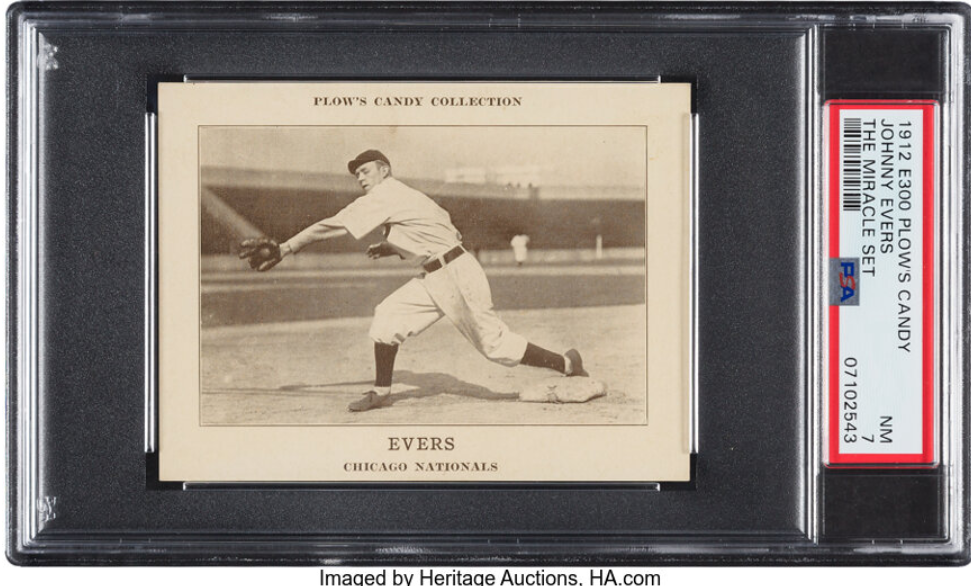 1912 E300 Plow's Candy Johnny Evers Rookie Card