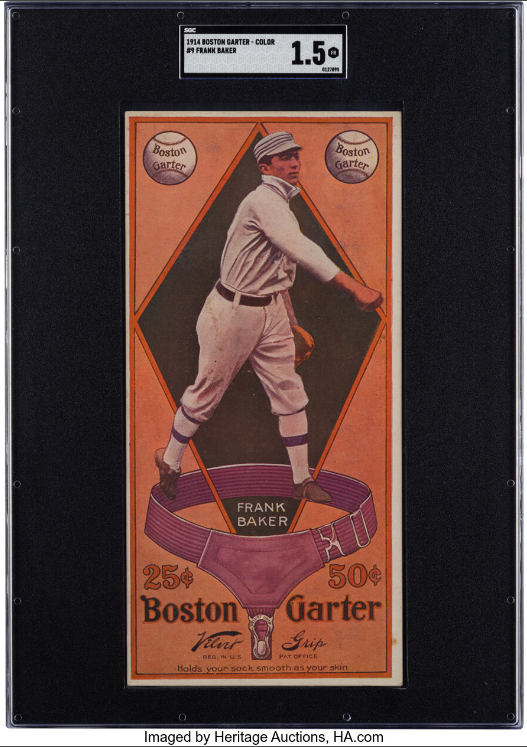 1914 Boston Garter-Color Frank Baker Rookie Card