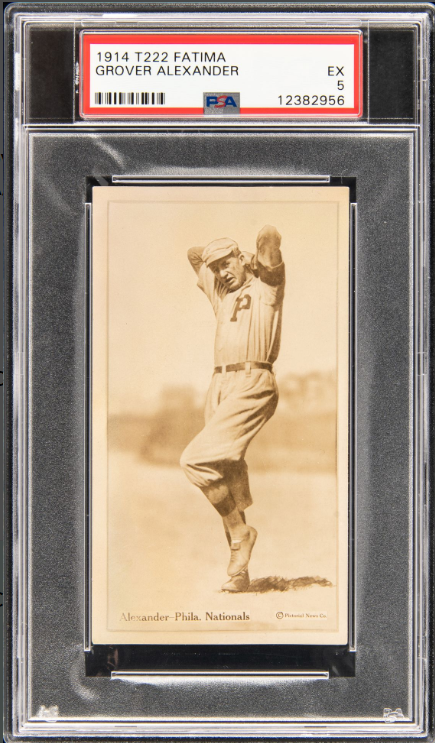 1914 T222 Fatima Grover Cleveland Alexander Rookie Card