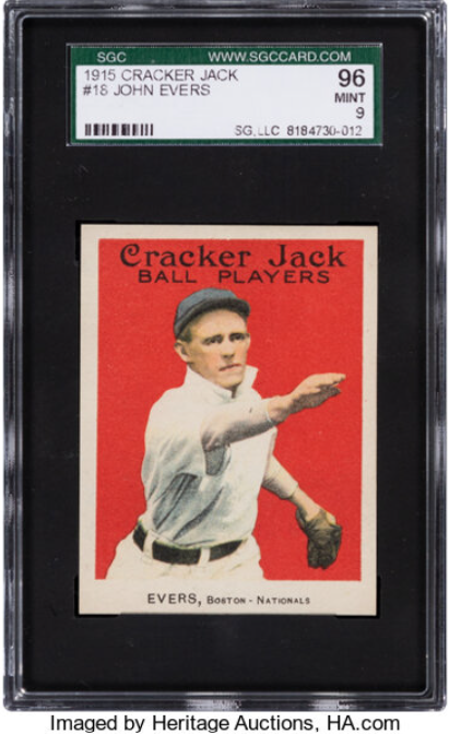 1915 Cracker Jack Johnny Evers Rookie Card