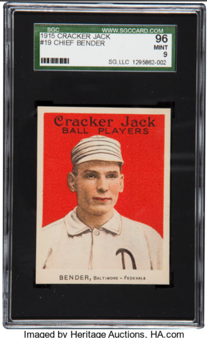 1915 E145-2 Cracker Jack Chief Bender Rookie Card