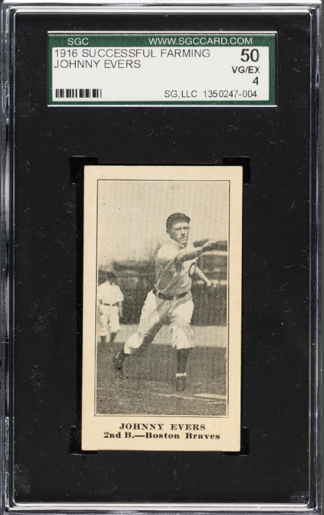 1916 M101-5 Successful Farming Johnny Evers Salesman Sample Extremely Rare Rookie Card