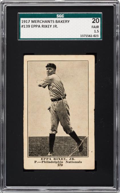 1917 D-Unc Merchants Bakery Eppa Rixey Jr. Rookie Card