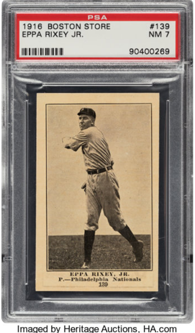 1917 H801-8 Boston Store Eppa Rixey Rookie Card