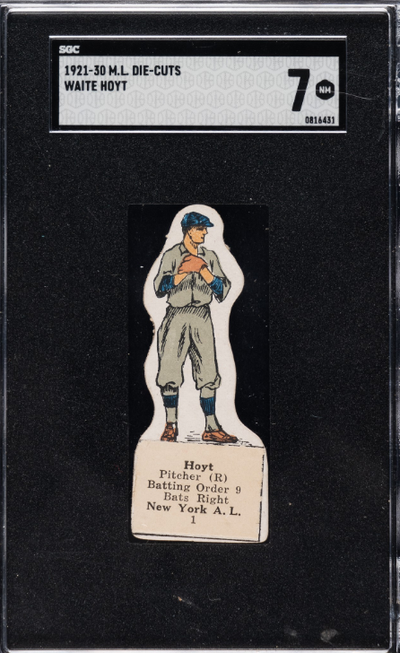 1921-1930 M. L. Die-Cuts Waite Hoyt Rookie Card