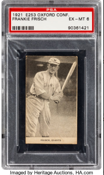 1921 E253 Oxford Confectionery Frankie Frisch Rookie Card