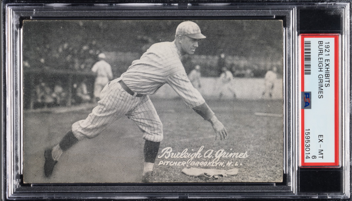 1921 Exhibits Burleigh Grimes Rookie Card