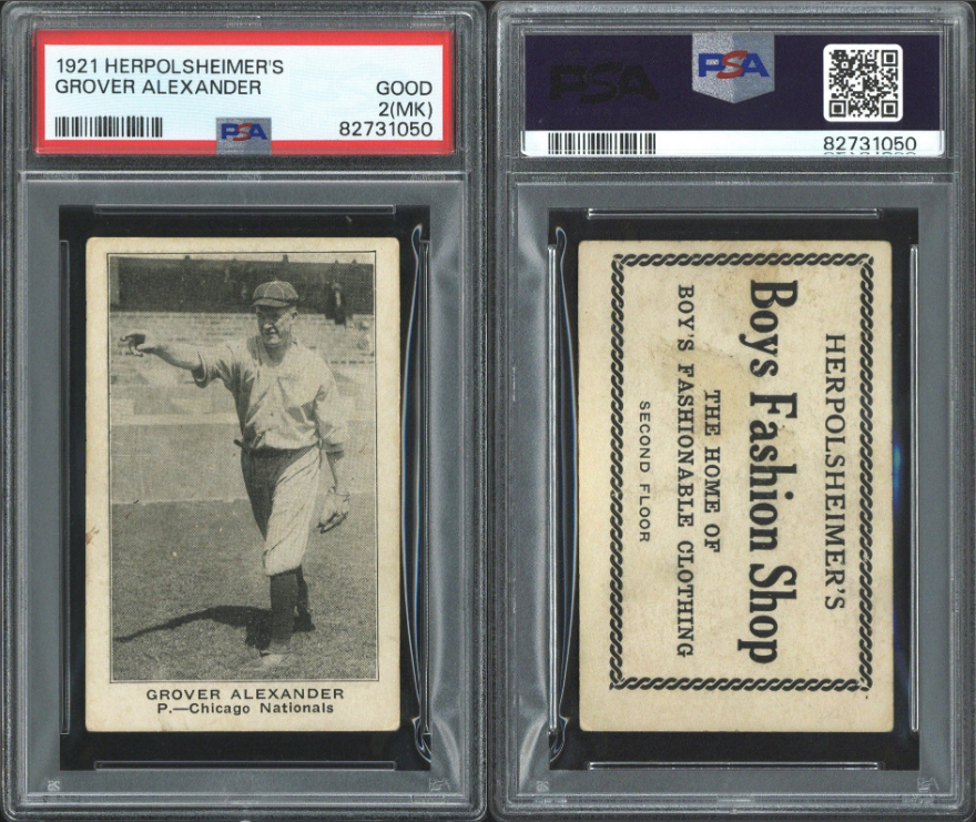 1921 Herpolsheimer's Grover Cleveland Alexander Rookie Card