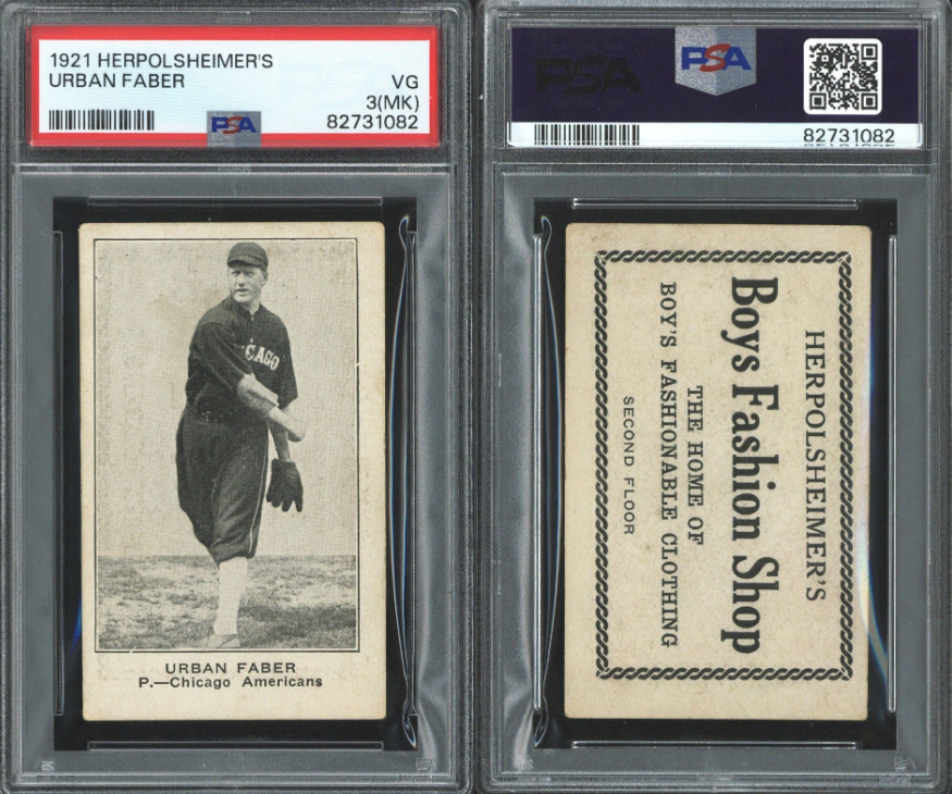 1921 Herpolsheimer's Red Faber (HOF) Rookie Card