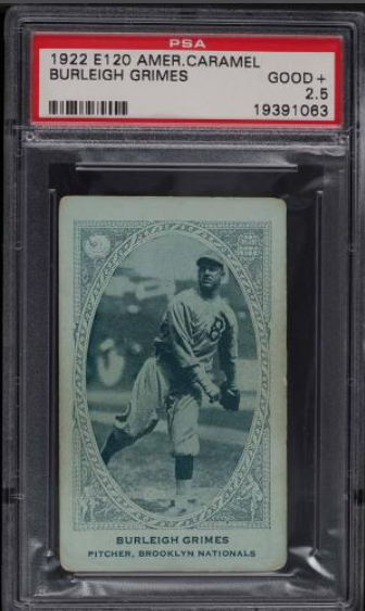 1922 E120 American Caramel Burleigh Grimes Rookie Card