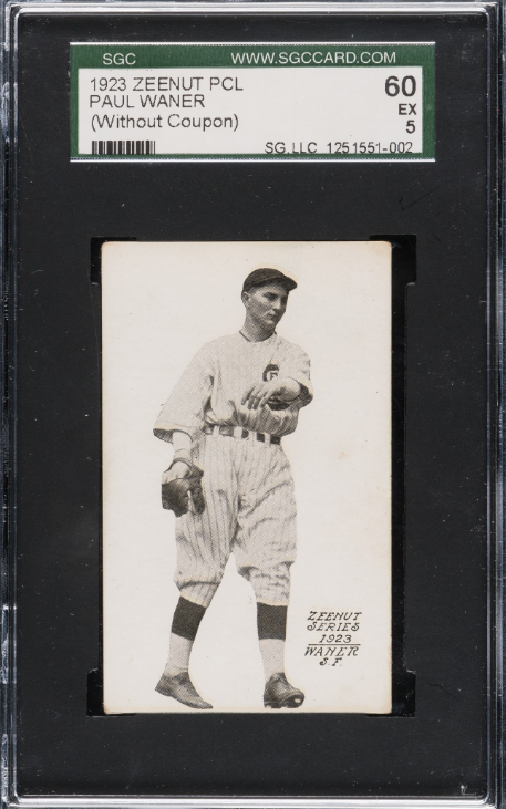 1923 Zeenut PCL Paul Waner Rookie Card