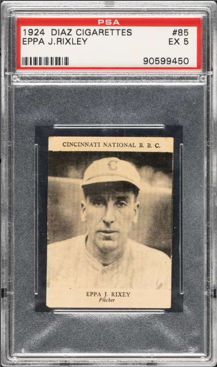 1924 N258 Diaz Cigarettes Eppa Rixey Rookie Card