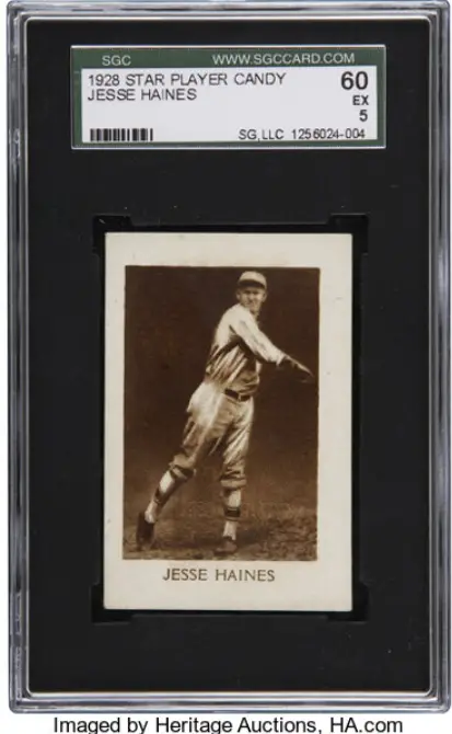 1928 Star Player Candy Jesse Haines Rookie Card