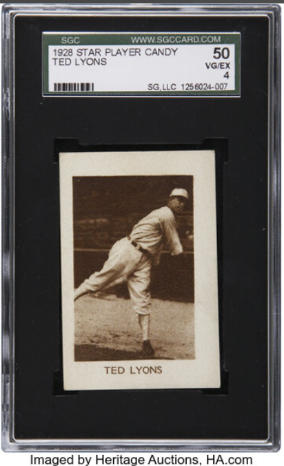 1928 Star Player Candy Ted Lyons Rookie Card