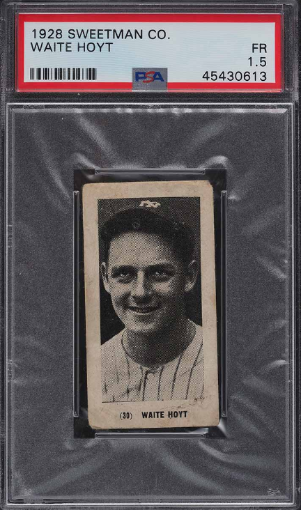 1928 Sweetman Co. Waite Hoyt Rookie Card