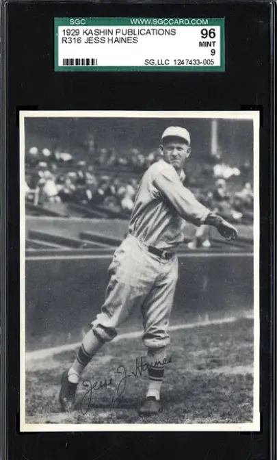 1929 R316 Kashin Publications Jesse Haines Rookie Card