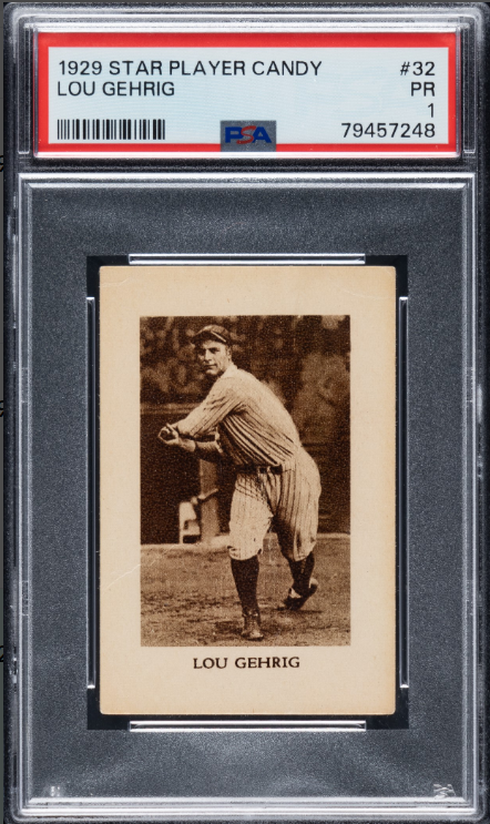 1929 Star Player Candy Lou Gehrig Rookie Card