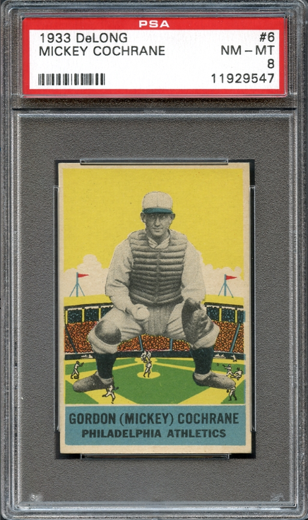 1933 DeLong Mickey Cochrane Rookie Card