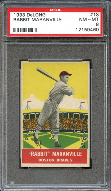 1933 DeLong Rabbit Maranville Rookie Card