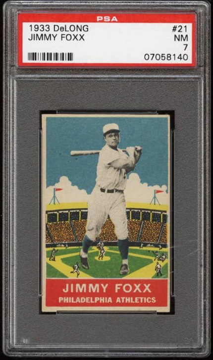 1933 DeLong SETBREAK Jimmie Foxx Rookie Card